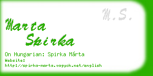 marta spirka business card
